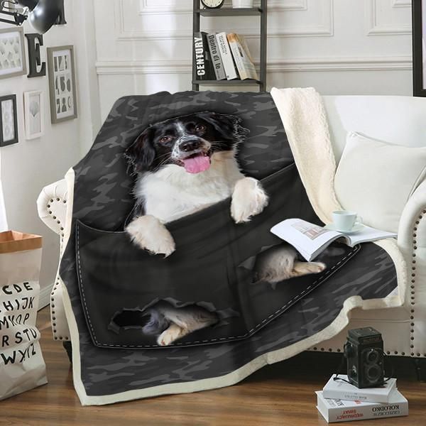 Sprollie Dog Pocket Sherpa Fleece Blanket