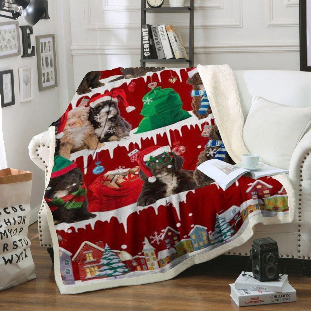 Sproodle Snow Christmas Sherpa Fleece Blanket