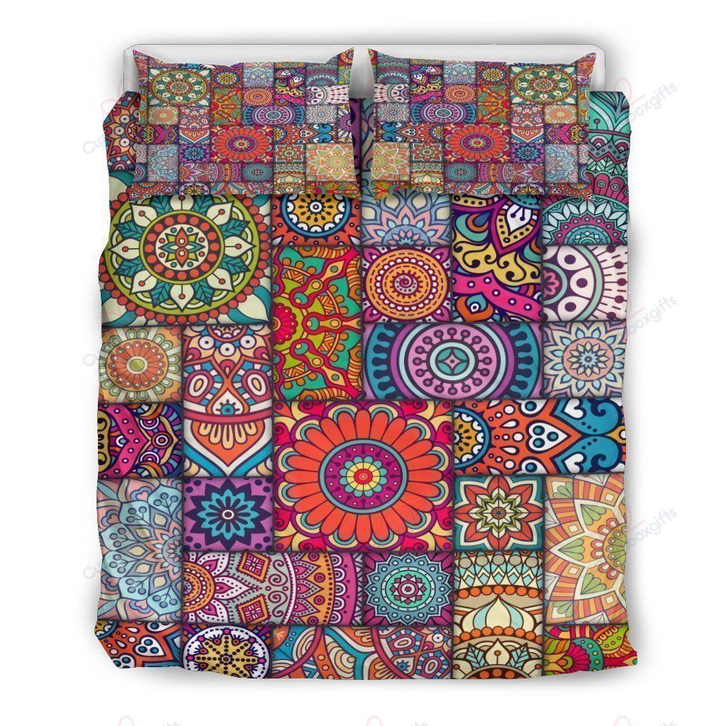Square Bohemian Mandala Patchwork Bedding Set