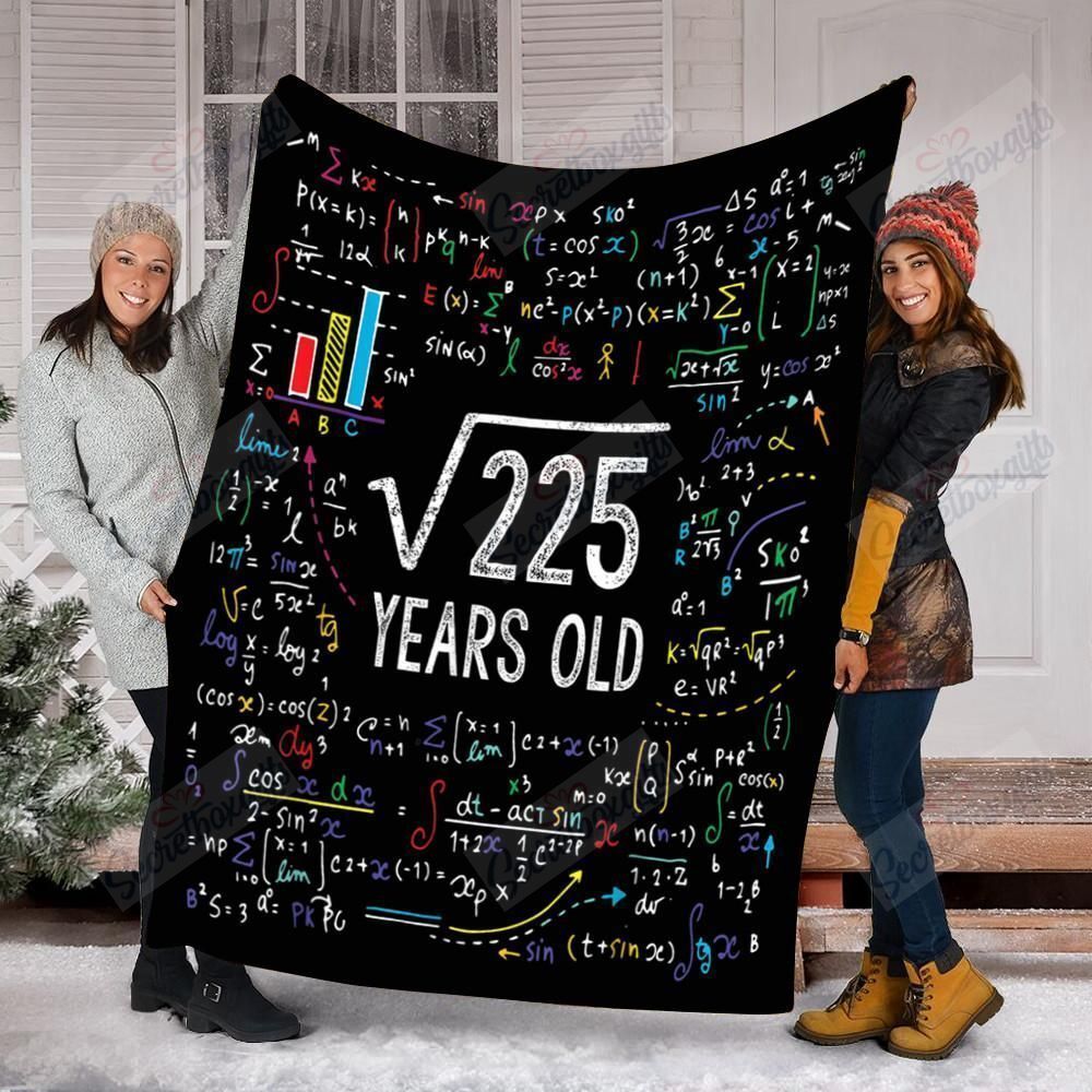 Square Root Of 225 15Th Birthday 15 Year Old Gifts Math Bday Fleece Blanket