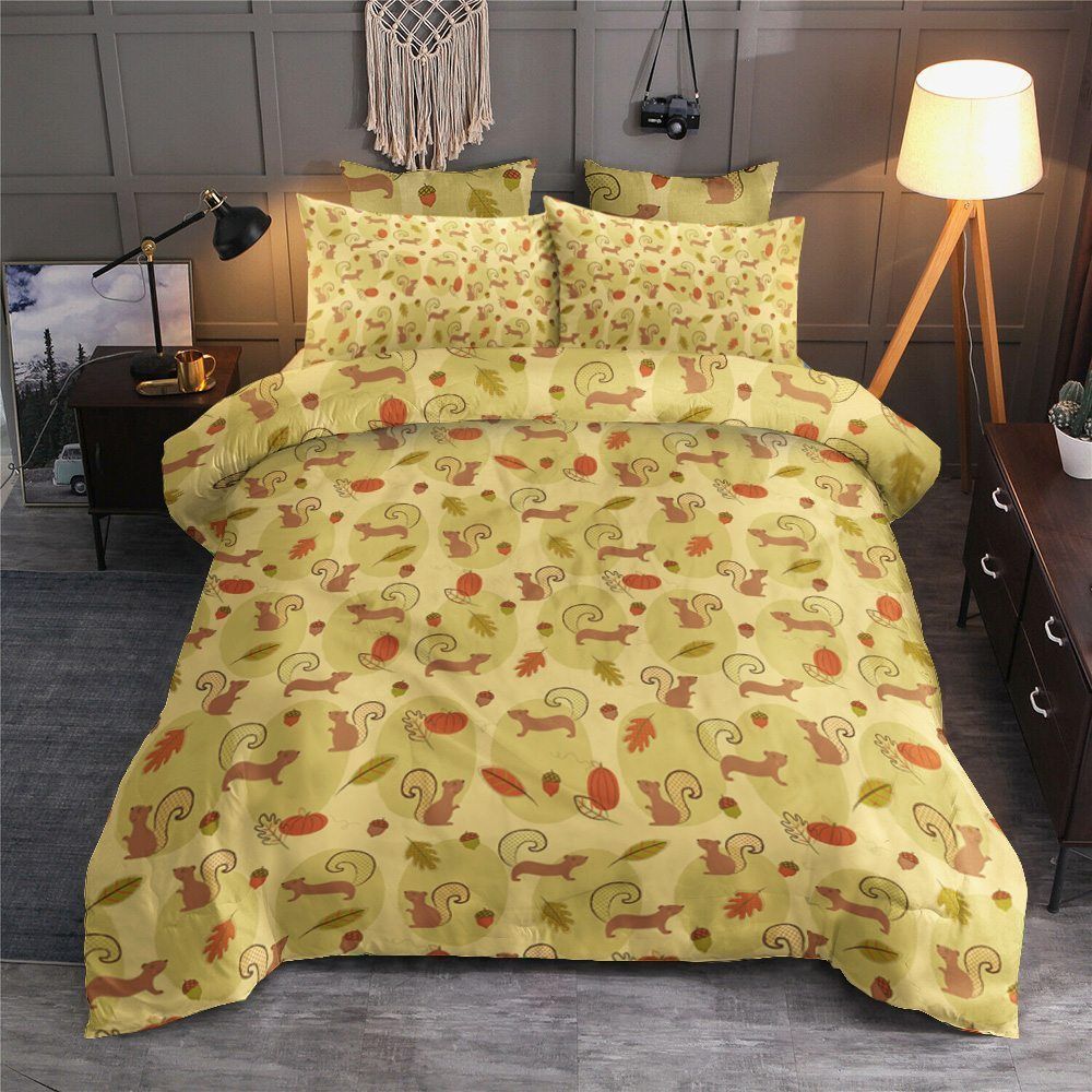 Squirrel Cotton Bed Sheets Spread Comforter Bedding Set
