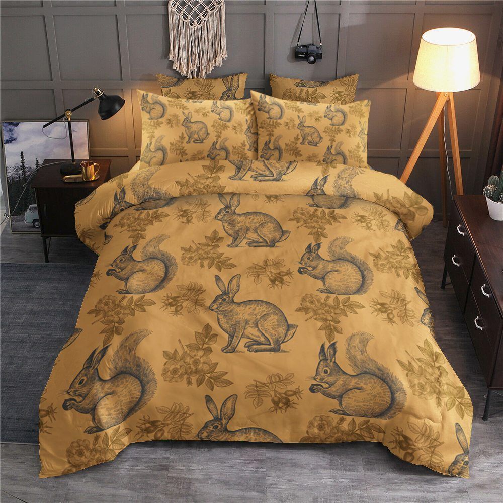 Squirrel Cotton Bed Sheets Spread Comforter Bedding Set