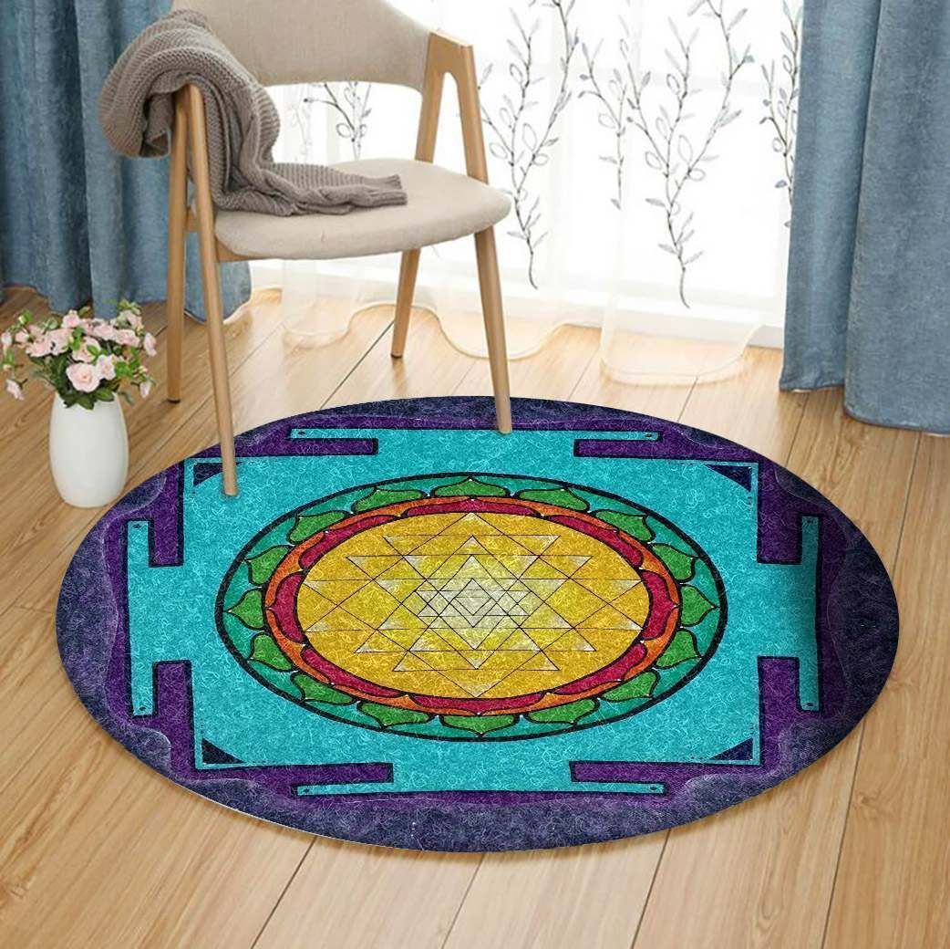 Sri Chakra Round Carpet