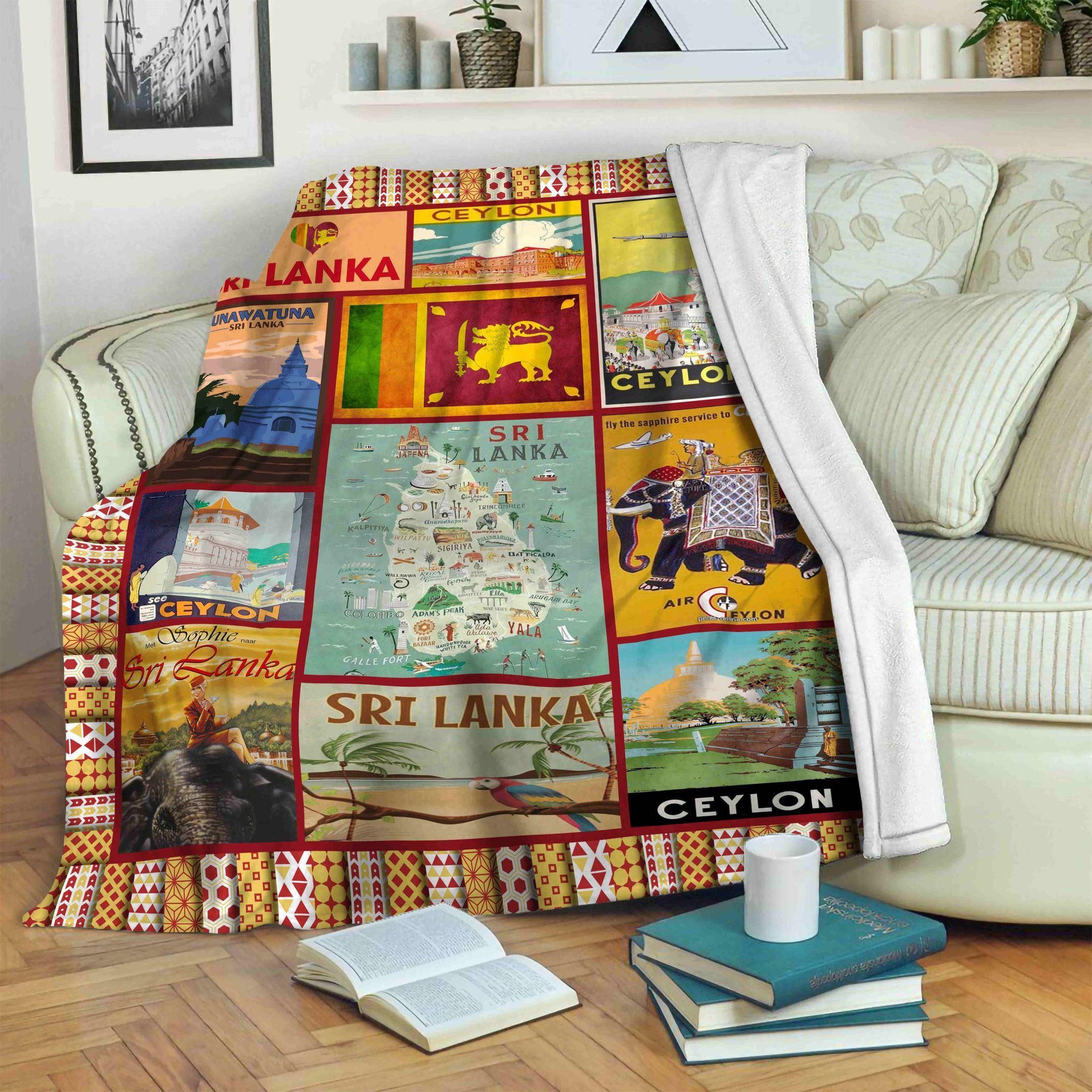 Sri Lanka Sherpa Fleece Blanket