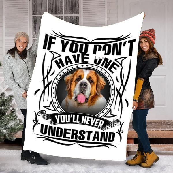St Bernard Dog Sherpa Fleece Blanket