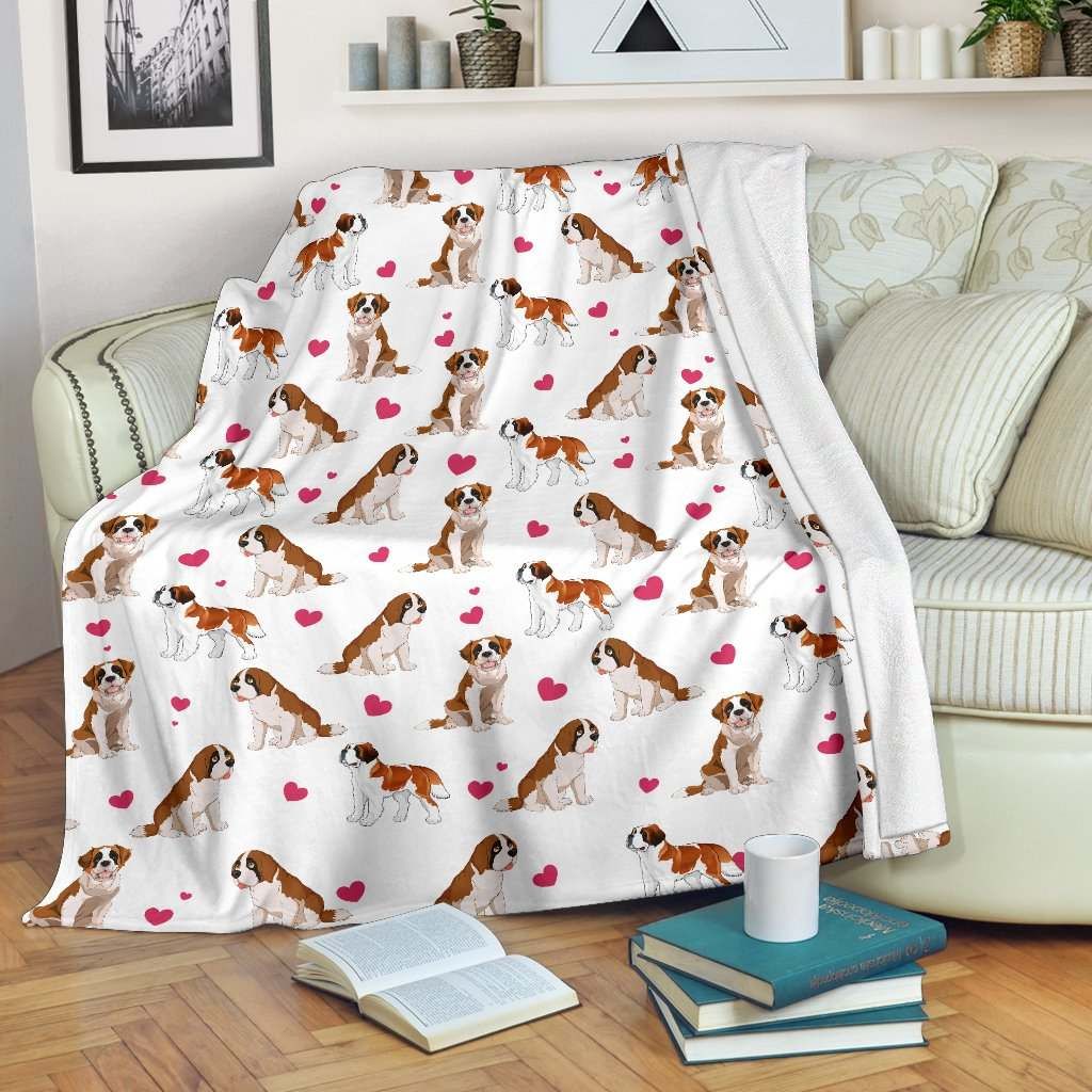 St Bernard Heart Blanket