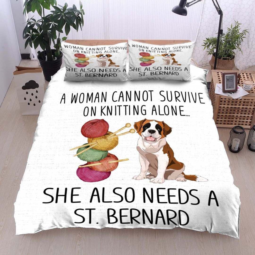 St. Bernard Knitting Bedding Set