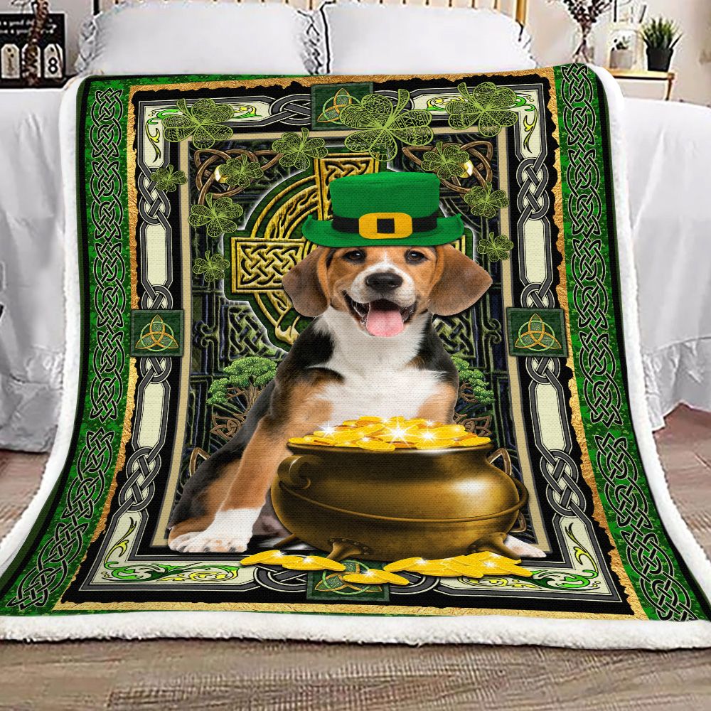 St Patrick Beagle Fleece Blanket