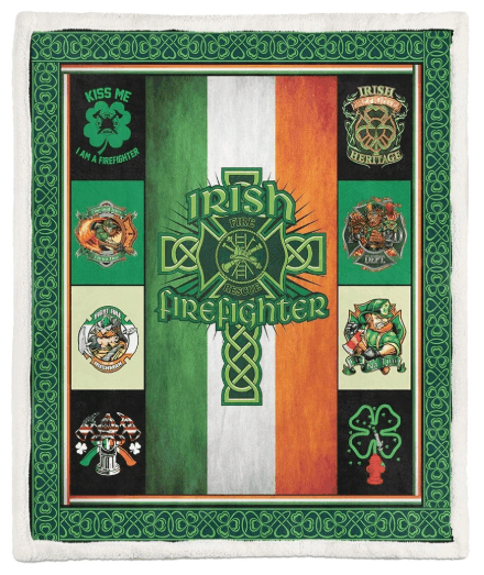 St Patrick Day Firefighters Custom Design Soft Blanket For Man