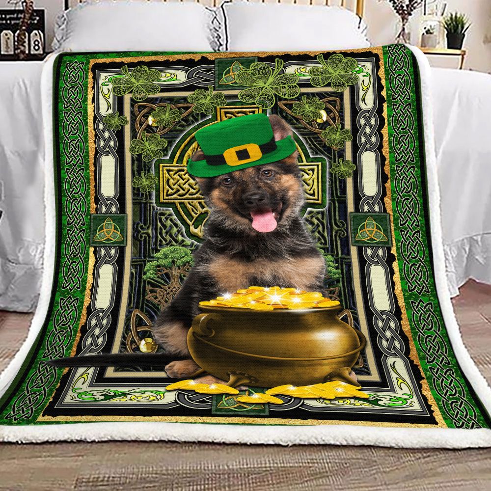 St Patrick German Shepherd Fleece Blanket