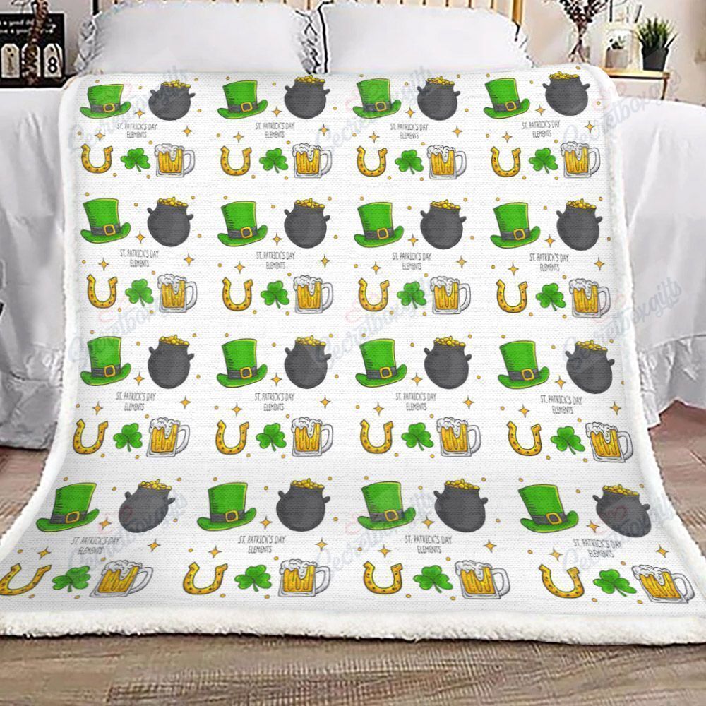 St Patrick’s Day Elements Collection Fleece Blanket
