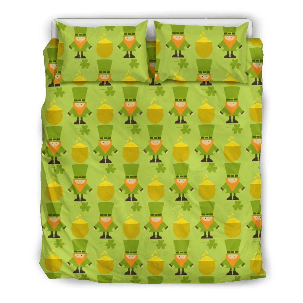 St Patrick’s Day Light Green Leprechaun Pot Of Gold Bedding Set