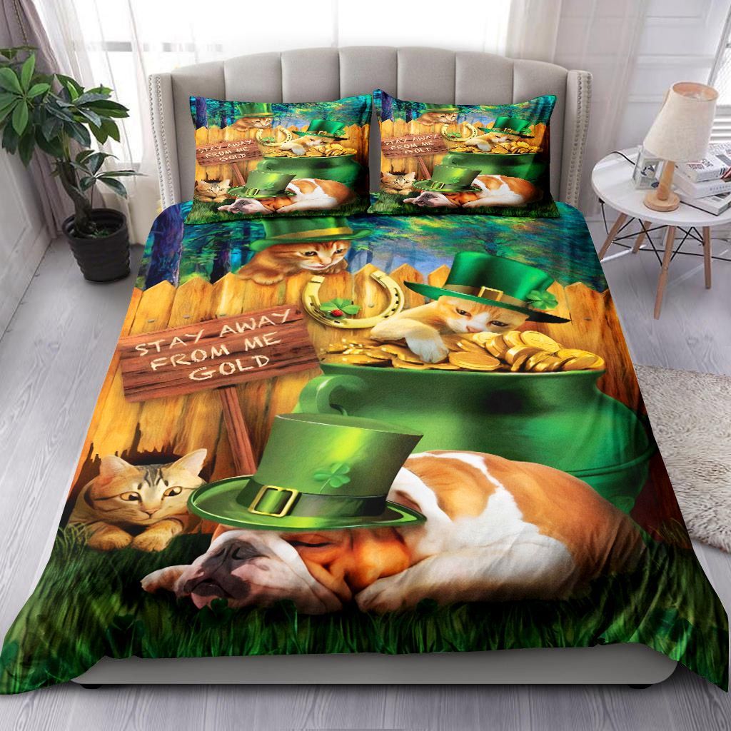 St Patrick Stay Away From Me Gold Bedding Set