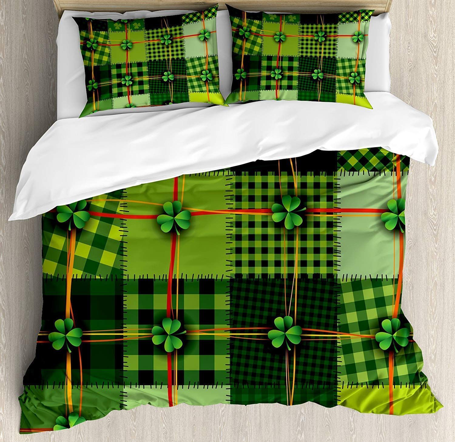 St Patricks Day Clover Pattern Bedding Set
