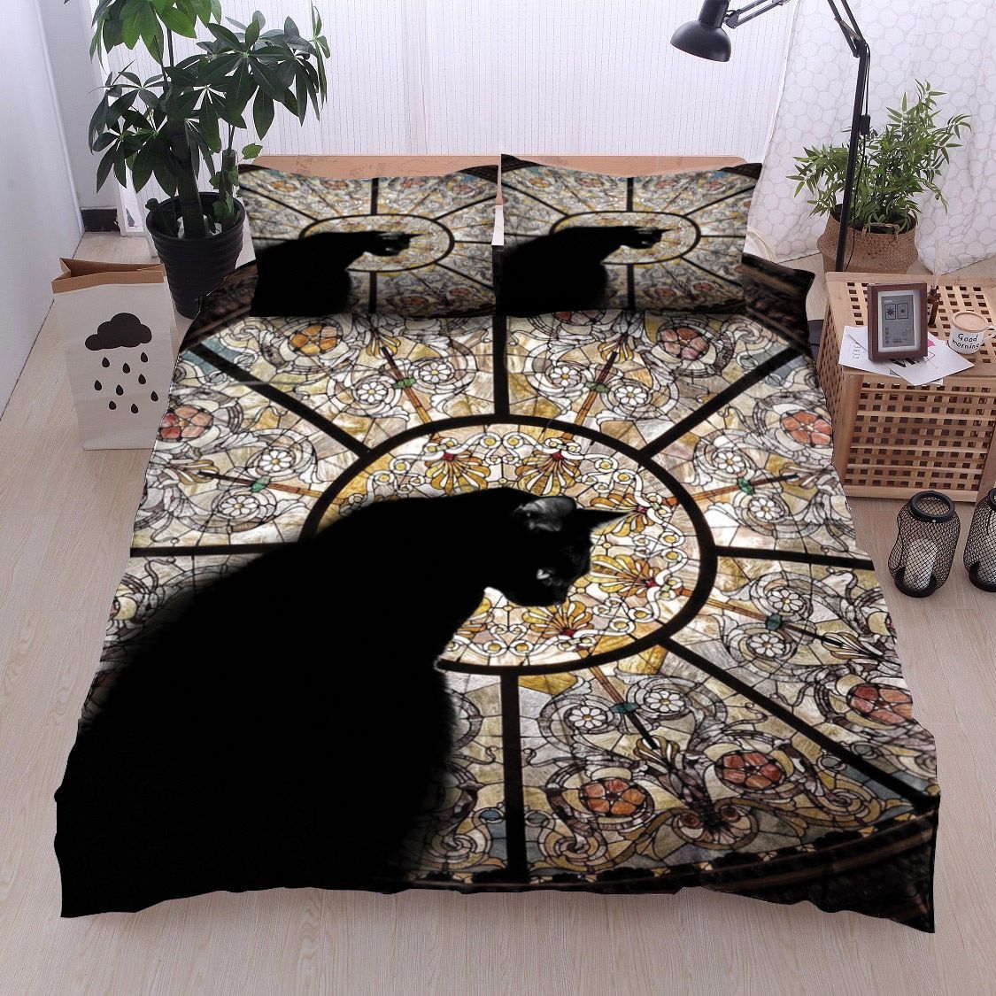 Stained Glass Cat Bedding Set