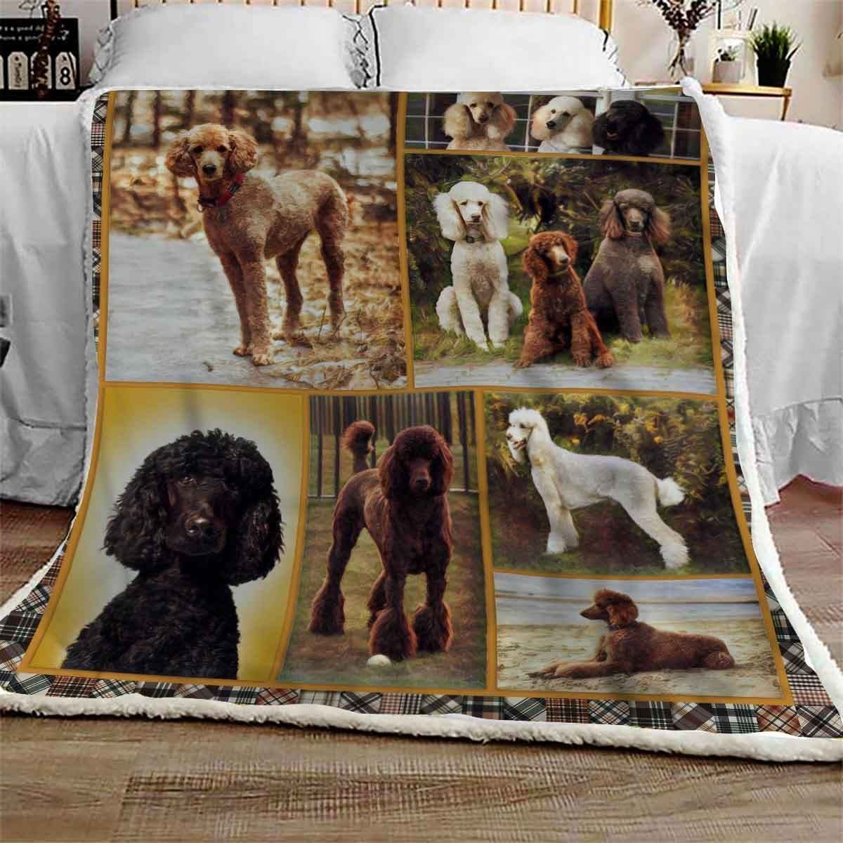 Standard Poodle Cute Sherpa Fleece Blanket