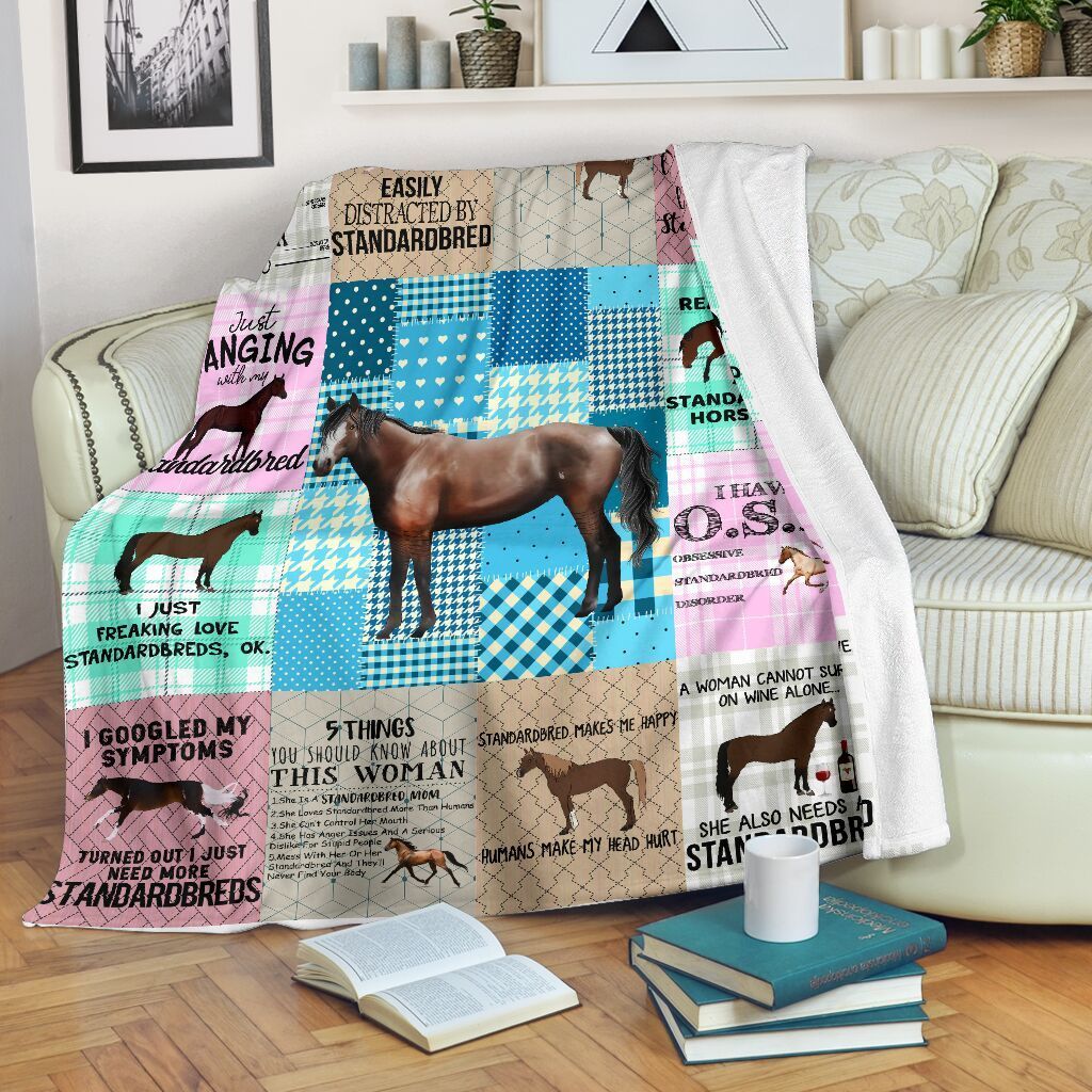 Standardbred Horse Sherpa Fleece Blanket