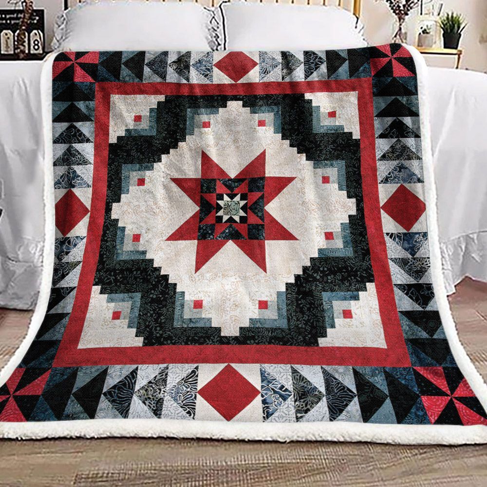 Star Christmas Flower Winter Sherpa Fleece Blanket