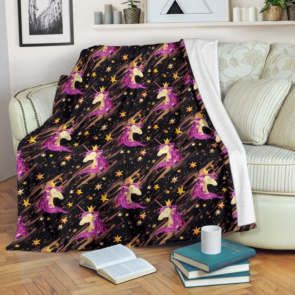 Star Fairy Unicorn Sherpa Fleece Blanket