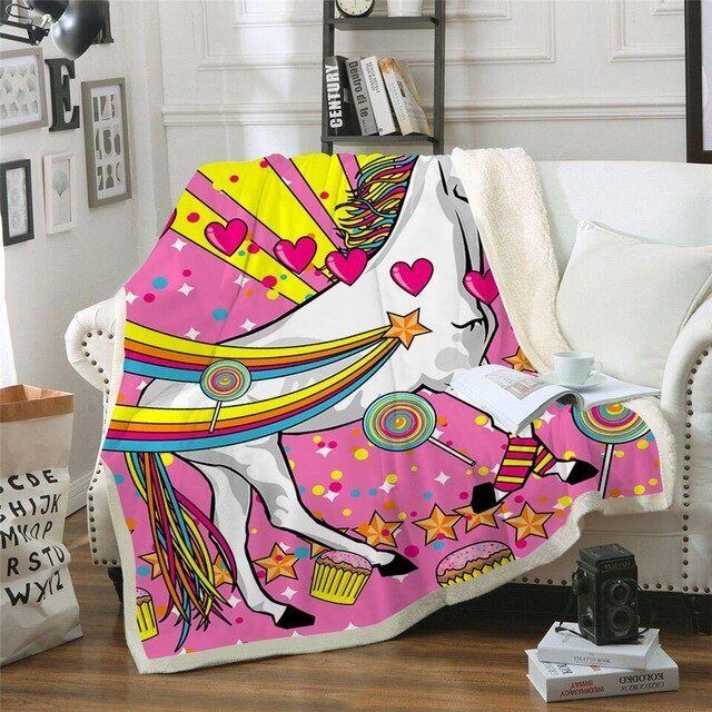 Star Horse Sherpa Fleece Blanket