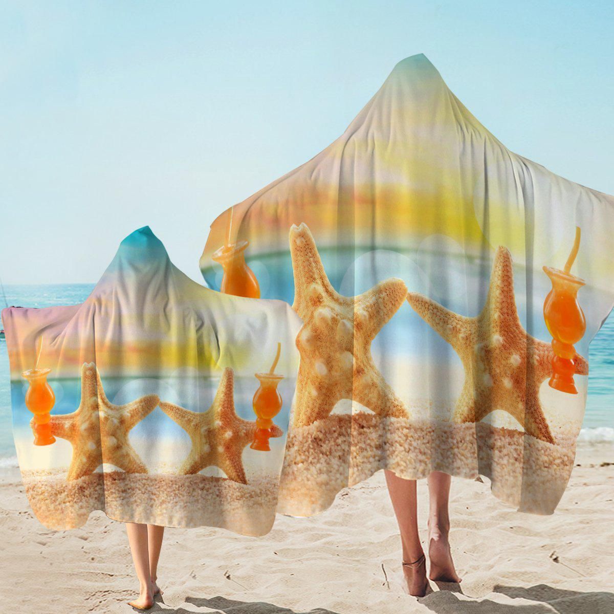 Starfish Friday On The Beach Hooded Towel