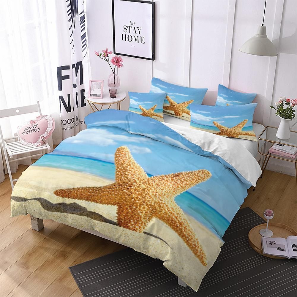 Starfish Go To Beach Printed Bedding Set
