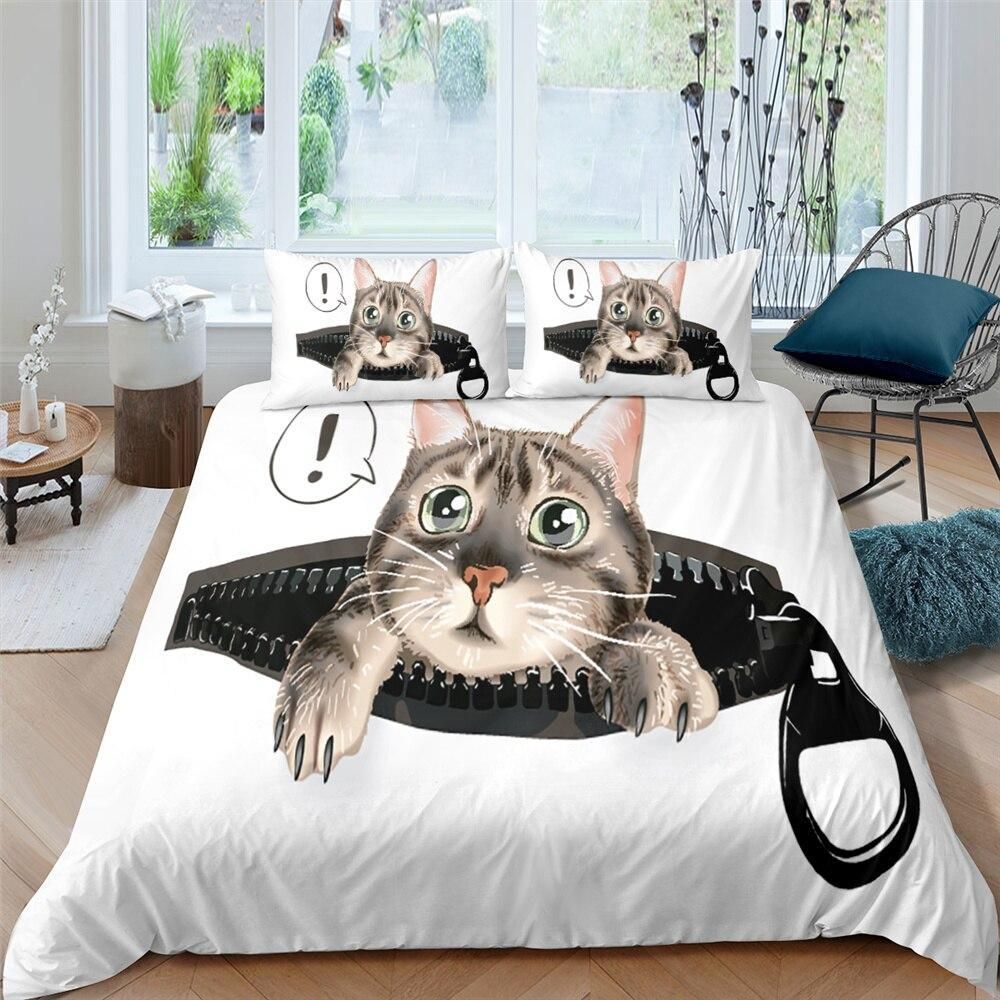 Startle Cat In Zipper Bedding Set