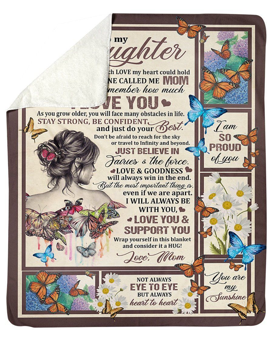 Stay Strong Be Confident Mom To Daughter Fleece Blanket Sherpa Blanket