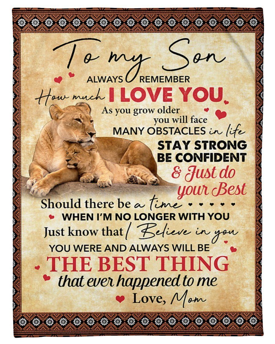 Stay Strong Be Confident Mom To Son Fleece Blanket Fleece Blanket