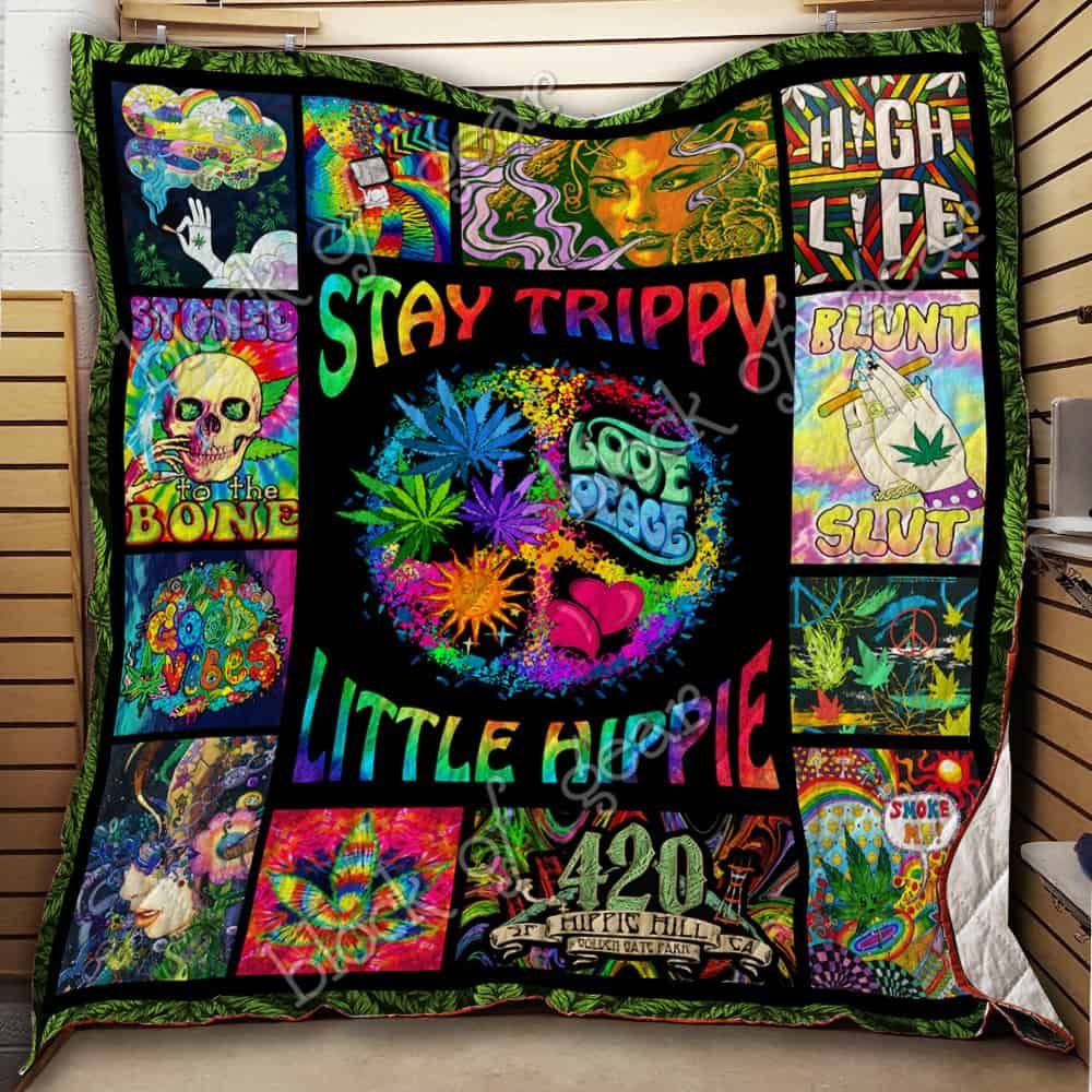 Stay Trippy Little Hippie Quilt Blanket ABC24106363