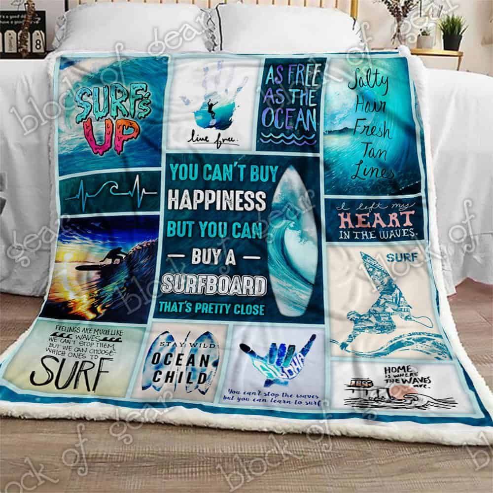 Stay Wild Ocean Child Surfing Fleece Blanket