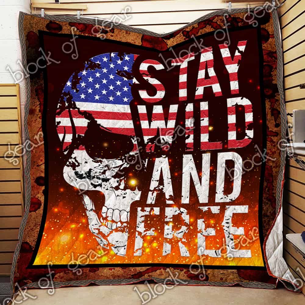 Stay Wild Skull CL19100805MDQ Quilt Blanket