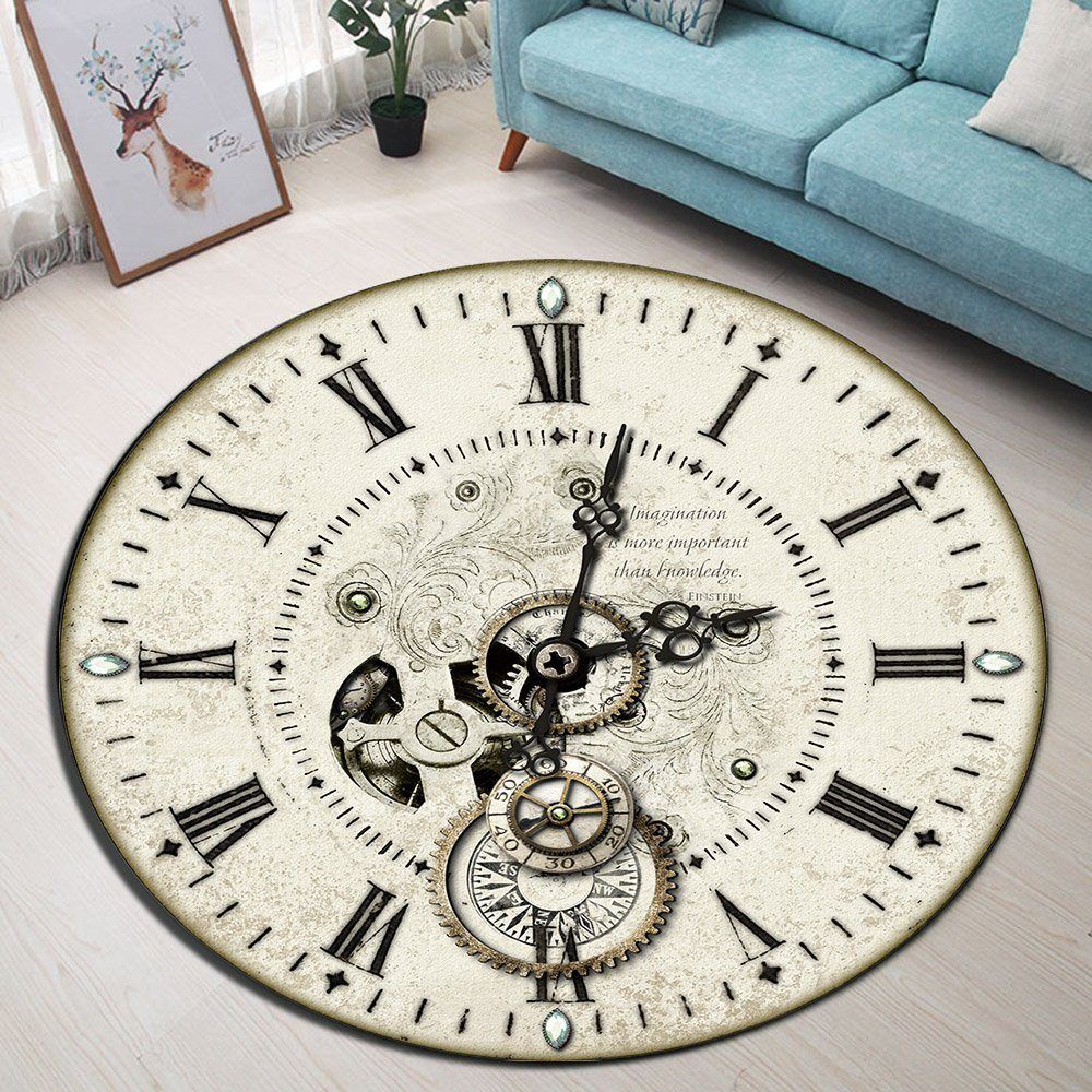 Steampunk Clock Round Carpet