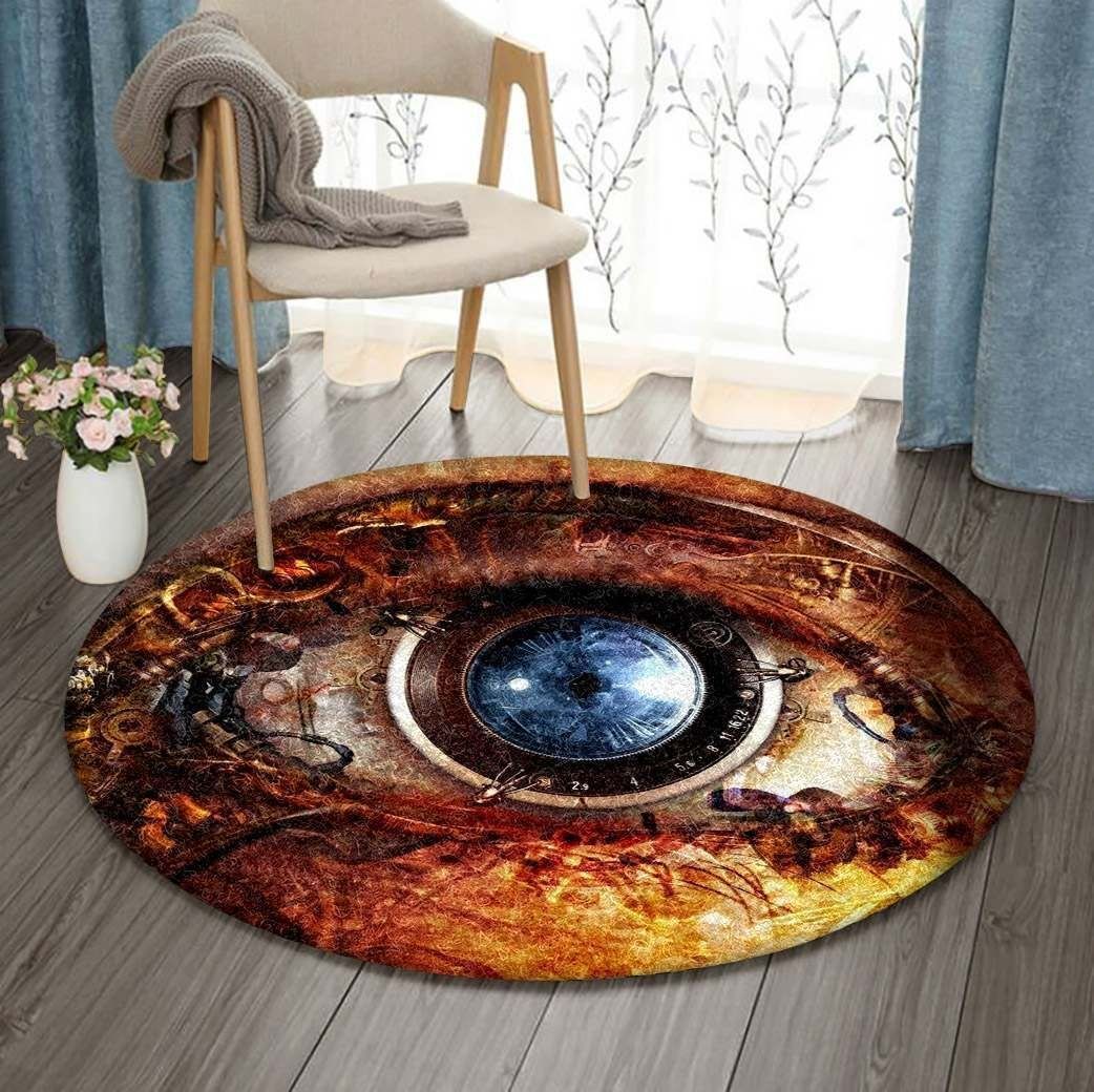 Steampunk Eyes Round Carpet