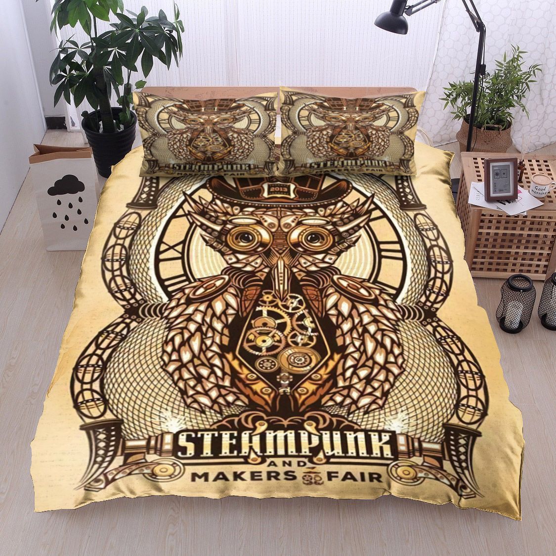 Steampunk Owl Bedding Set