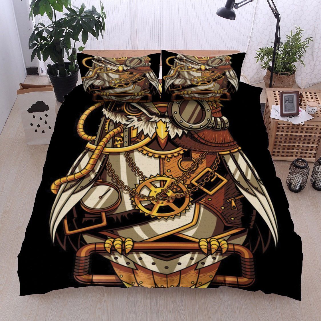 Steampunk Pirate Owl Bedding Set
