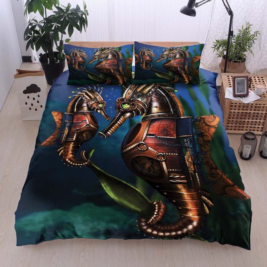 Steampunk Seahorse Bedding Set