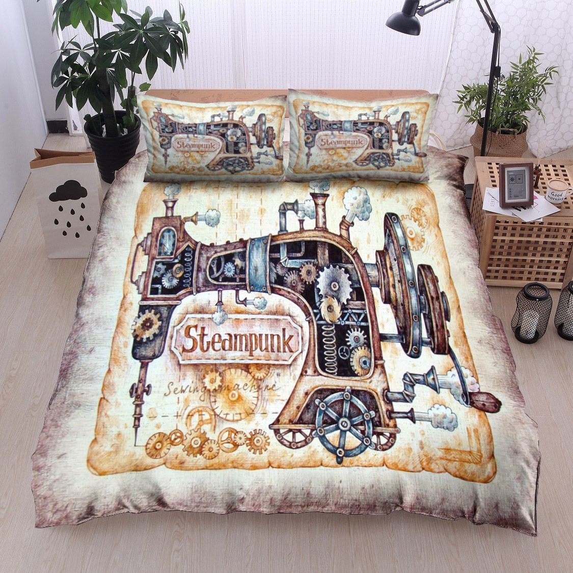 Steampunk Sewing Machine Bedding Set