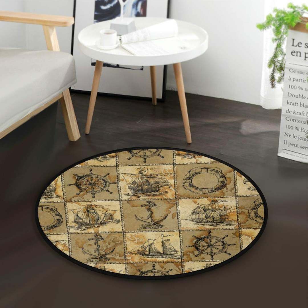 Steering Wheel Anchor Round Carpet