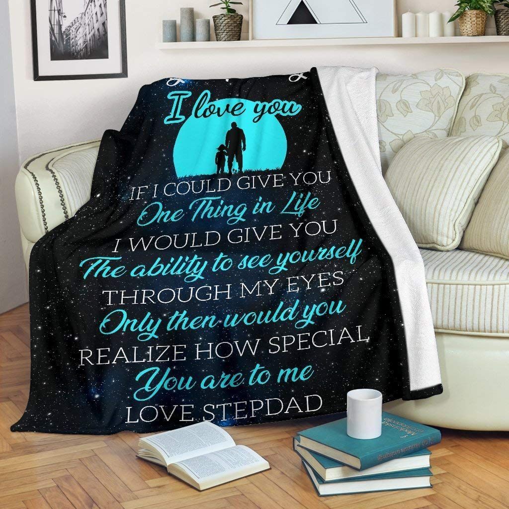 Step Daughter Remember I Love You Turquoise Sherpa Fleece Blanket