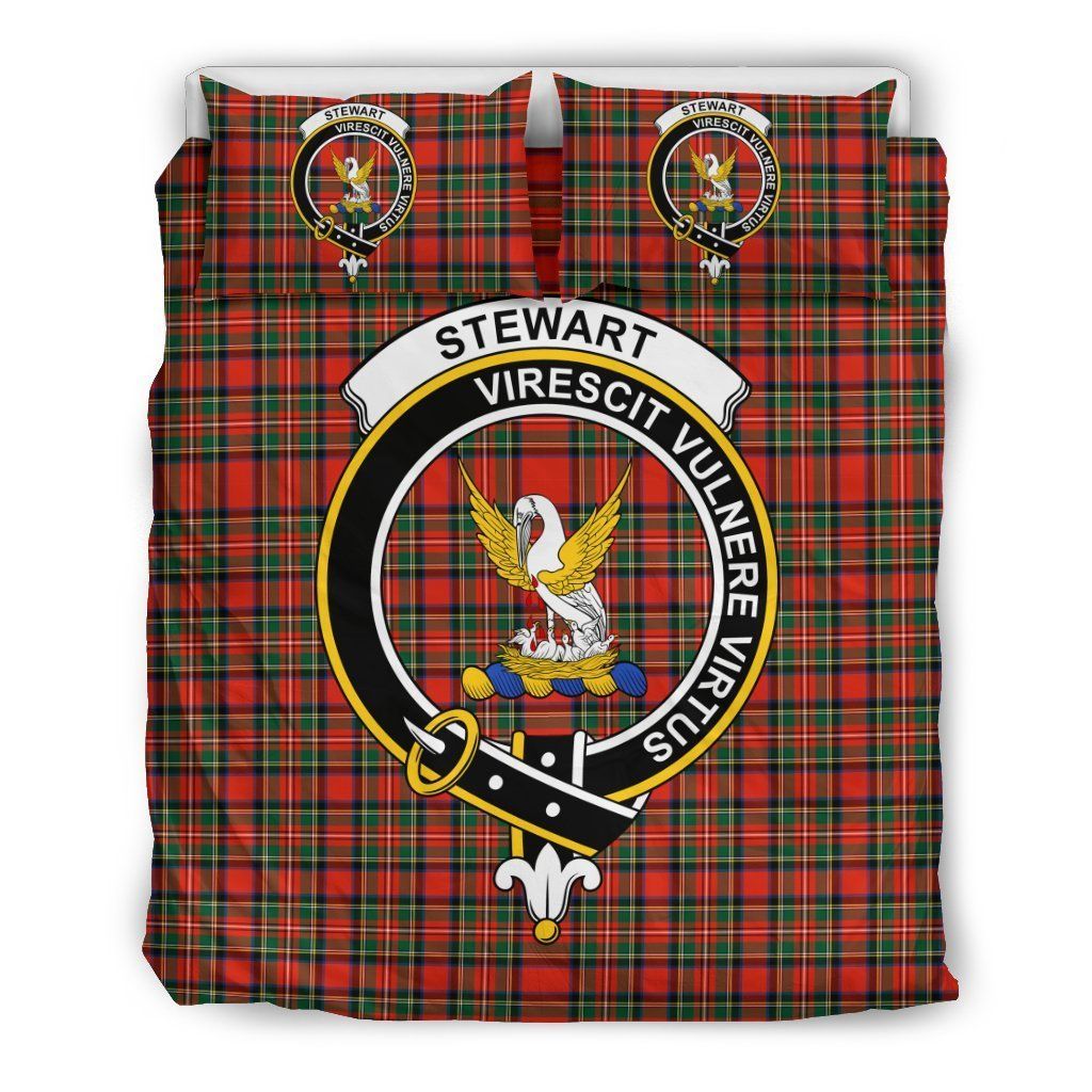Stewart Of Appin Clan Badge Tartan Bedding Set