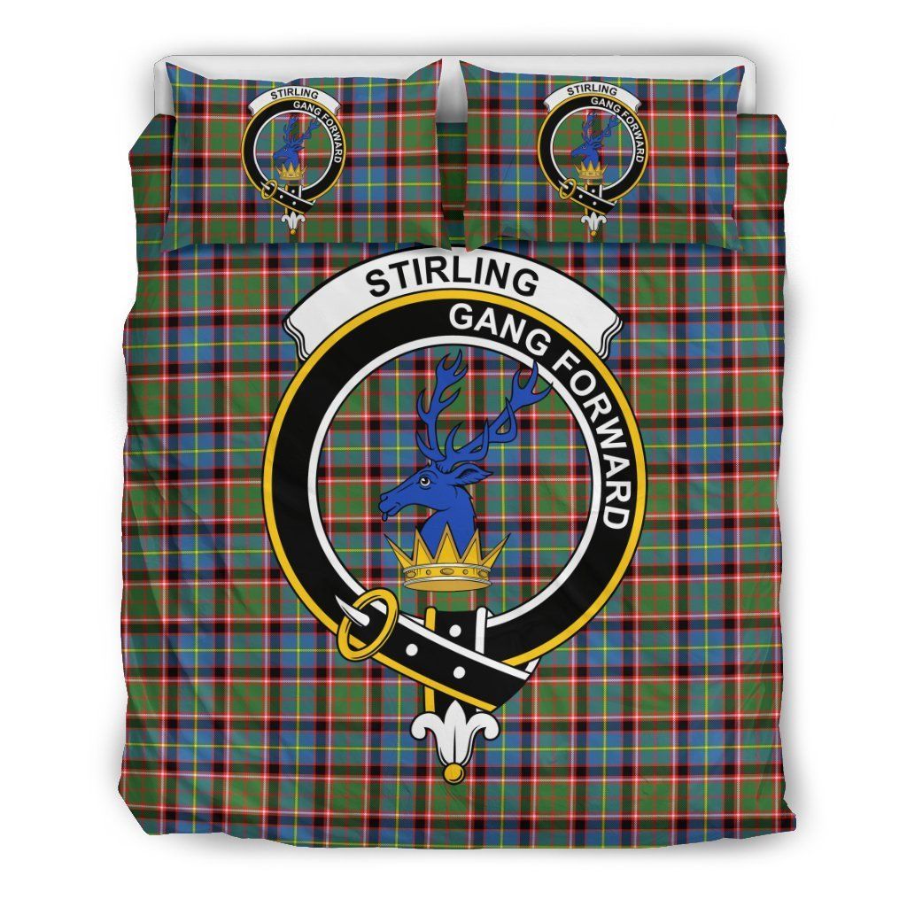 Stirling Of Cadder Present Chief Clan Badge Tartan Bedding Set