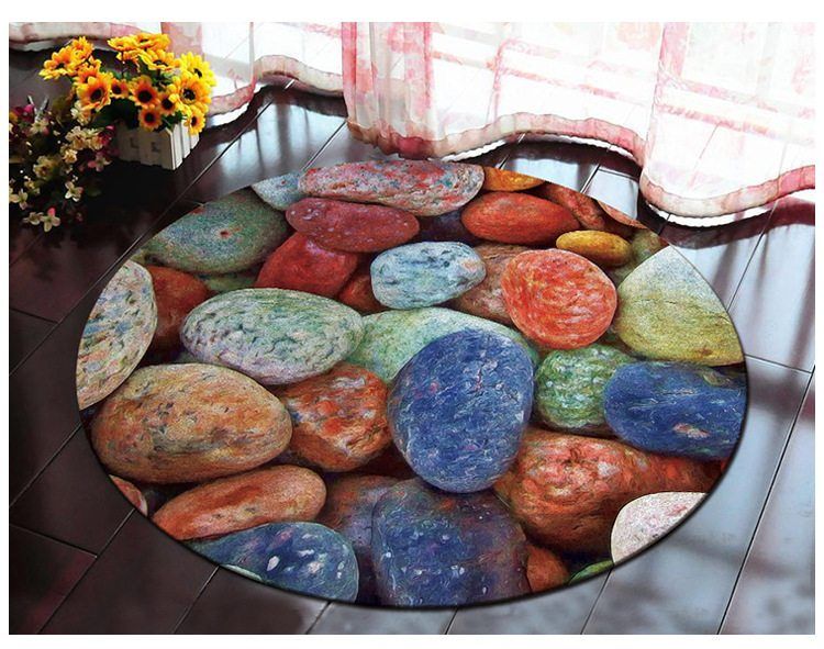 Stone Color Round Carpet