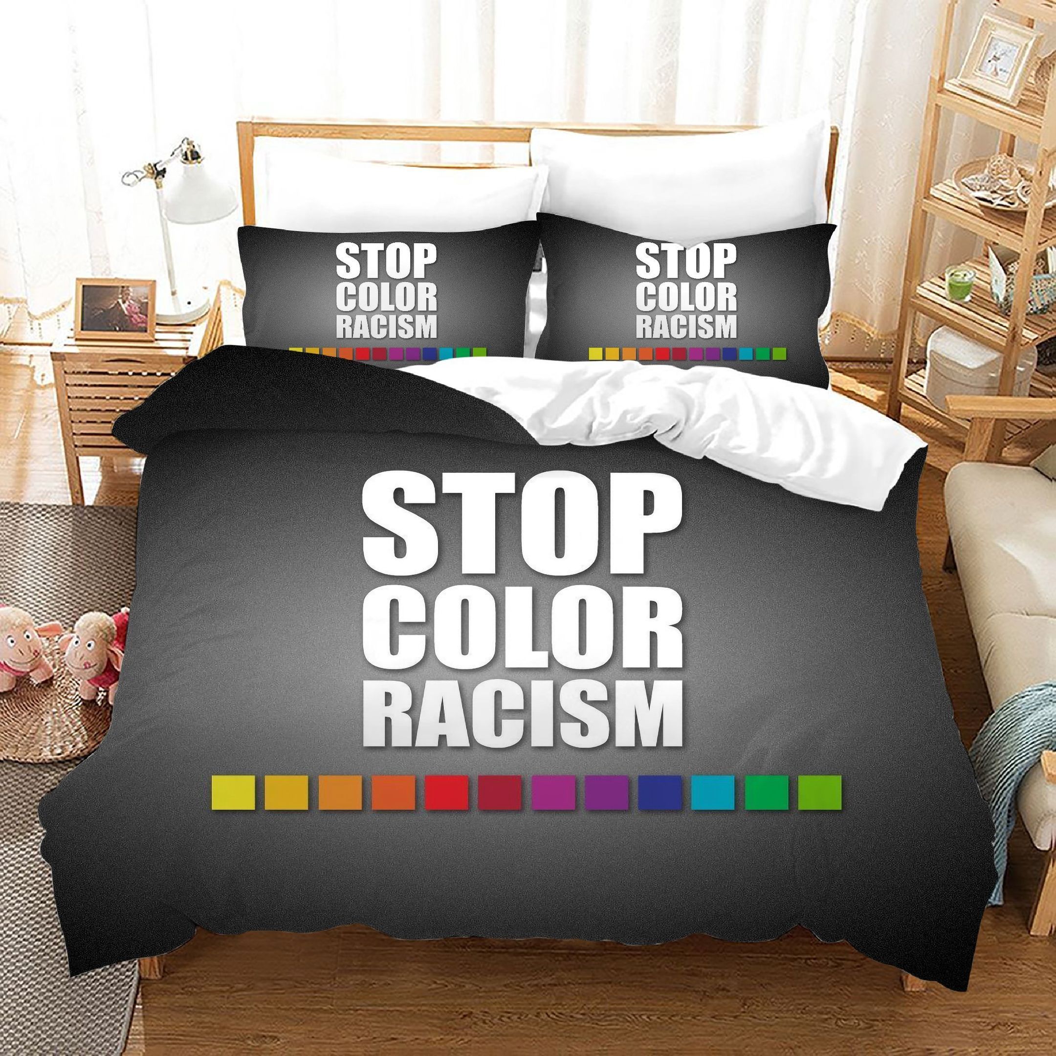 Stop Color Racism 3d Printed Bedding Set