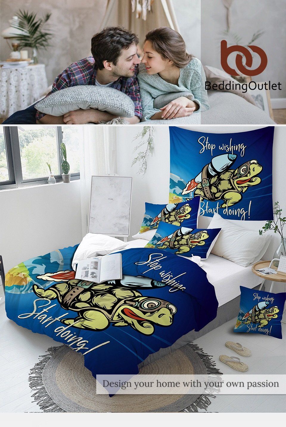 Stop Wishing Start Doing Bedding Set