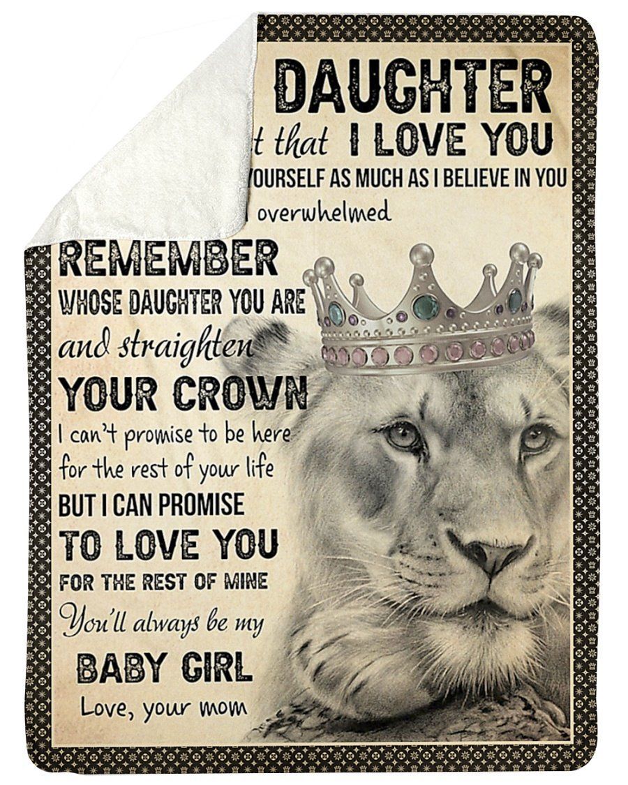 Straighten Your Crown Fleece Blanket To Daughter Sherpa Blanket