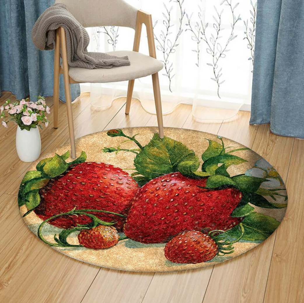 Strawberries Round Carpet