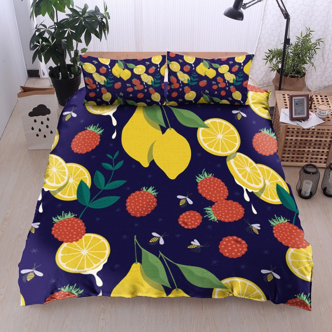 Strawberry Lemon And Bee Bedding Set
