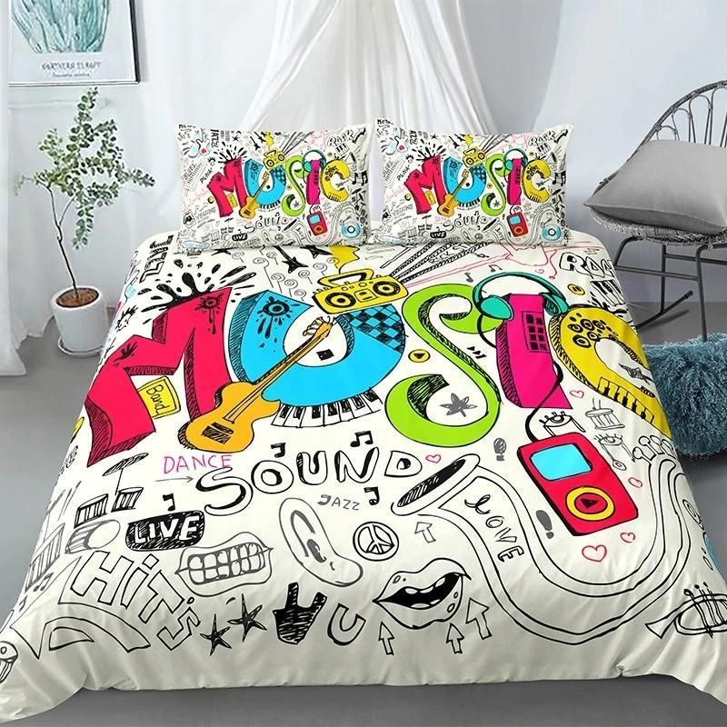 Street Music Graffiti Style Bedding Set