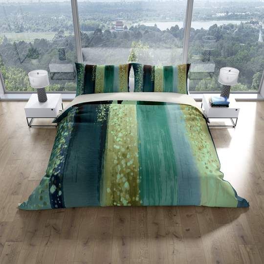 Striped Watercolor Design Bedding Set